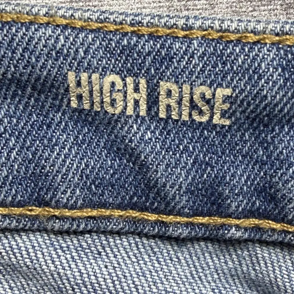 BY REWASH Shorts Jorts 1/25 Blue High Rise Denim Distressed Cutoff